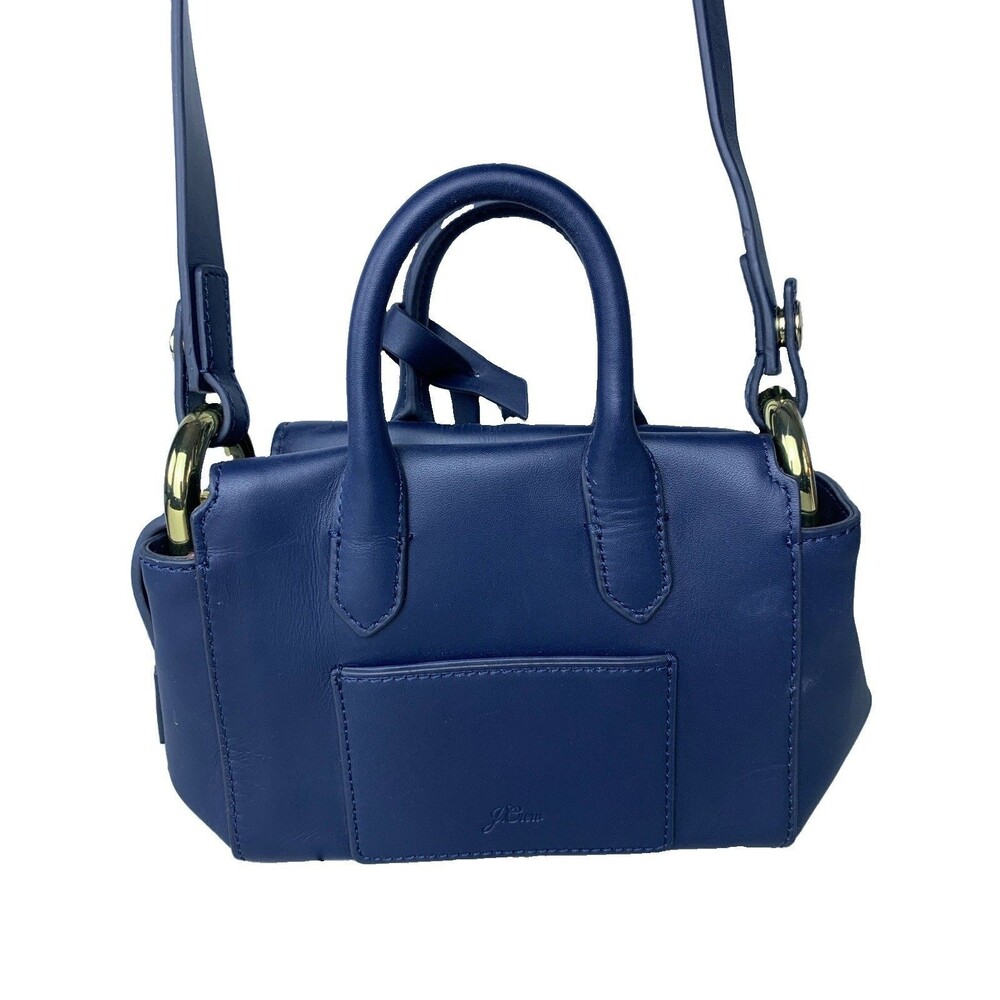 J.Crew 'Mini Harper' Blue Leather Crossbody w/ Adjustable Strap & Gold Hardware